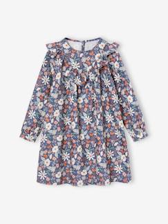 Menina 2-14 anos-Vestidos-Vestido com folho, estampado às flores, para menina