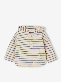 Bebé 0-36 meses-Camisola às riscas, com capuz, para bebé menino