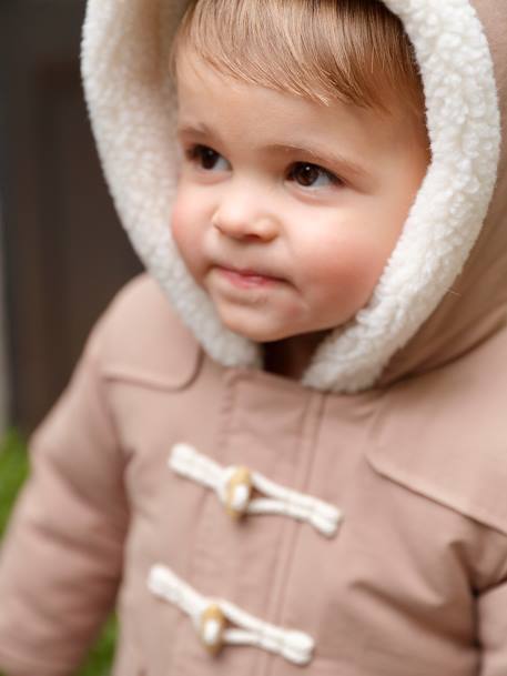 Parka com capuz, estilo canadiana, para bebé cappuccino 