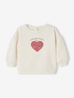 Bebé 0-36 meses-Camisolas, casacos de malha, sweats-Sweatshirts -Sweat com coração em malha tipo borboto, para bebé