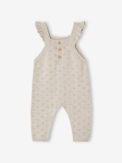 Bebé 0-36 meses-Jardineiras em tricot, alças com folhos, para bebé