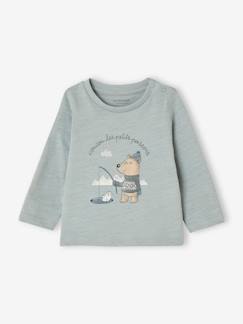 Bebé 0-36 meses-T-shirts-Camisola com urso, molas de pressão no ombro, para bebé