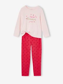 Pijama BASICS, inscrição "Club des rêveuses" com glitter, para menina