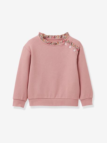 Sweat CYRILLUS, em tecido Liberty®, algodão bio, para menina rosa 