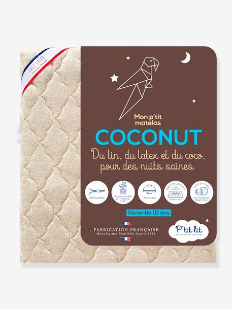 Colchão termorregulador Coconut, com capa amovível, para bebé branco 