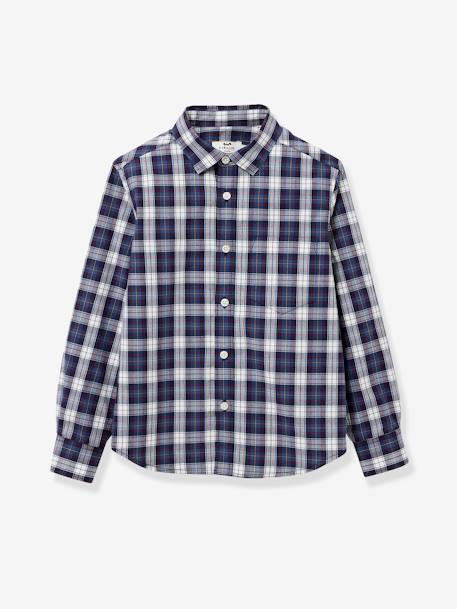 Camisa aos quadrados, para menino, da CYRILLUS bordeaux 