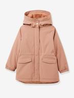 Parka da CYRILLUS, com forro em imitação pelo, para menina marinho+rosa 