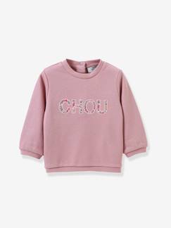 Bebé 0-36 meses-Camisolas, casacos de malha, sweats-Sweatshirts -Sweat da CYRILLUS, com mensagem em tecido Liberty®, para bebé