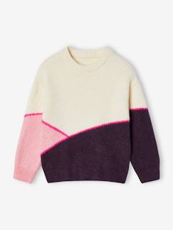 Menina 2-14 anos-Camisolas, casacos de malha, sweats-Camisola colorblock, para menina