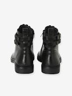 Botas Gavroche, em pele, para menina castanho+preto 