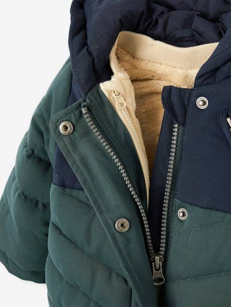 Parka 3 em 1 com casaco amovível, para bebé menino AZUL ESCURO LISO+verde-abeto 