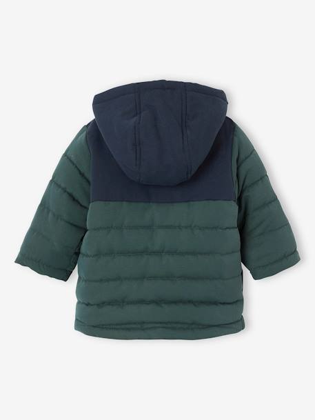 Parka 3 em 1 com casaco amovível, para bebé menino AZUL ESCURO LISO+verde-abeto 