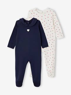 Bebé 0-36 meses-Pijamas, babygrows-Lote de 2 pijamas "corações", para recém-nascido