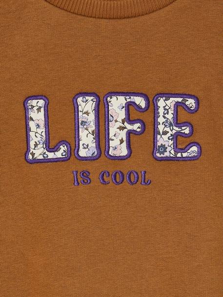 Sweat ' Life is cool', para menina bronze 