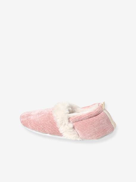 Pantufas com forro em pelo, para menina rosa 