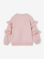 Sweat com folhos, para menina malva 