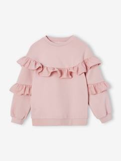 Menina 2-14 anos-Camisolas, casacos de malha, sweats-Sweat com folhos, para menina