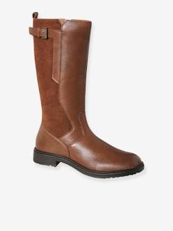 Calçado-Calçado menina (23-38)-Botins-Botas à cavaleiro com fecho, em pele, para menina