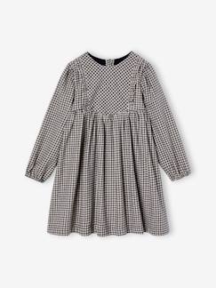 Menina 2-14 anos-Vestido em vichy, com folhos, para menina