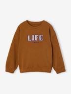 Sweat ' Life is cool', para menina bronze 