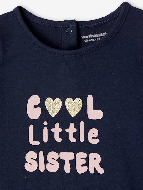 Camisola 'cool little sister' Basics, para bebé marinho 