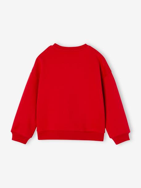 Sweat de Natal, com laço em lantejoulas, para menina vermelho 