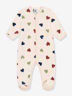 Pijama corações, em algodão, para bebé, da Petit Bateau bege 