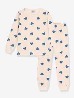 Menina 2-14 anos-Pijamas-Pijama em algodão, corações, Petit Bateau