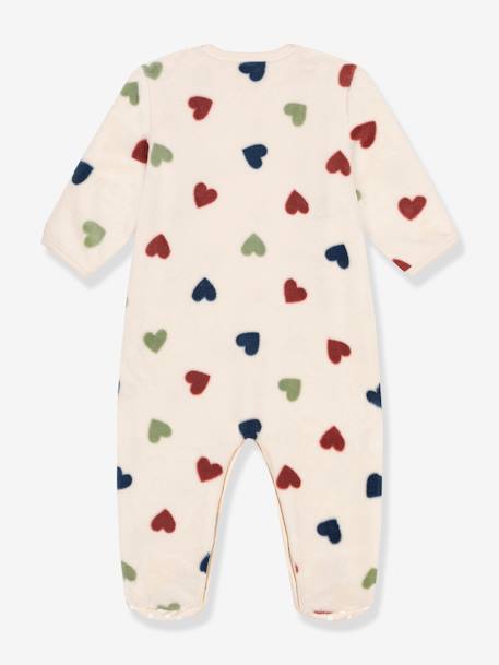 Pijama corações, em algodão, para bebé, da Petit Bateau bege 