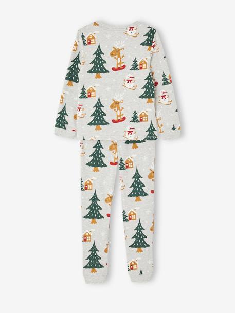 Conjunto de Natal, pijama + meias de menino cinza mesclado 