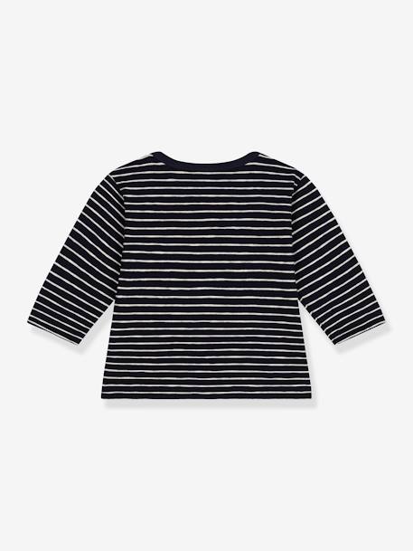 Camisola de mangas compridas, em jersey fino, para bebé, da Petit Bateau riscas marinho 