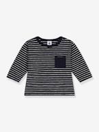 Camisola de mangas compridas, em jersey fino, para bebé, da Petit Bateau riscas marinho 