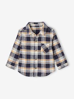 Bebé 0-36 meses-Blusas, camisas-Camisa em flanela aos quadrados, para bebé