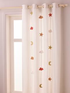 Têxtil-lar e Decoração-Decoração-Cortinados-Cortinado translúcido, ilhós e grinalda com estrelas