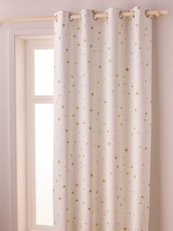 Têxtil-lar e Decoração-Cortinado opaco, com ilhós, às estrelas