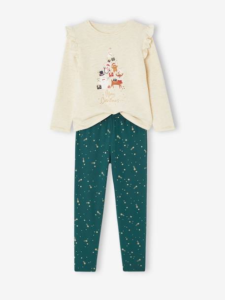 Conjunto de Natal, pijama + meias verde 