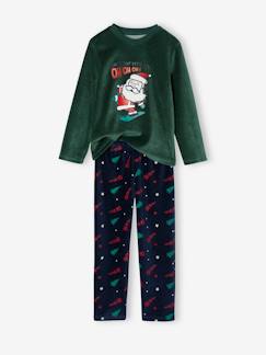 Menino 2-14 anos-Pijamas-Pijama de Natal, em veludo, para menino