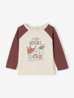 Algodão Biológico-Bebé 0-36 meses-Camisola com artistas, mangas raglan, em algodão bio, para bebé