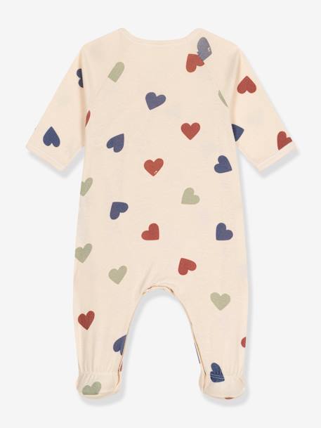 Pijama coração, em algodão, para bebé, da Petit Bateau bege 