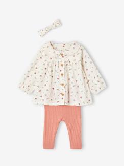 Bebé 0-36 meses-Conjunto de 3 peças, blusa, leggings e fita de cabelo, para bebé