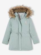 Parka 3 em 1 com capuz, para menina marinho+VERDE ESCURO LISO+verde-acinzentado+VIOLETA MEDIO LISO 