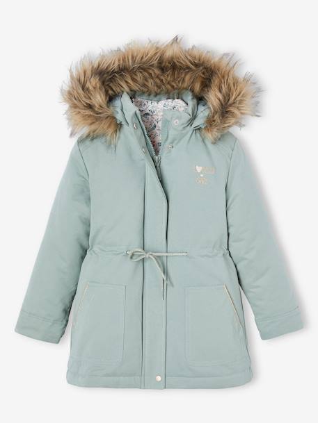 Parka 3 em 1 com capuz, para menina marinho+VERDE ESCURO LISO+verde-acinzentado+VIOLETA MEDIO LISO 