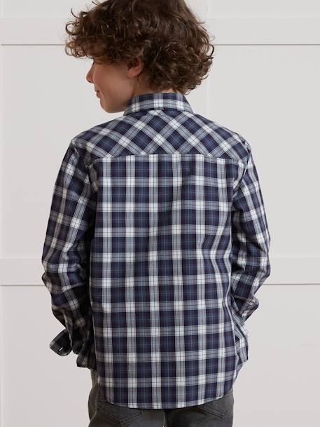 Camisa aos quadrados, para menino, da CYRILLUS bordeaux 