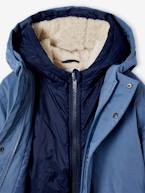 Parka 3 em 1, com blusão amovível, para menino AZUL MEDIO LISO COM MOTIVO+azul-acinzentado+azul-elétrico+CASTANHO ESCURO LISO COM MOTIV+VERDE MEDIO LISO COM MOTIVO 