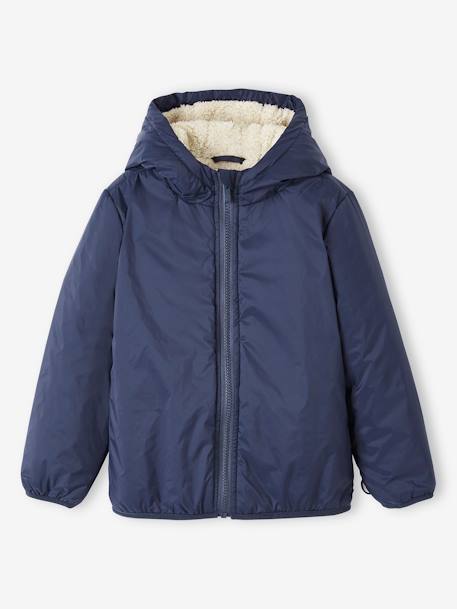 Parka 3 em 1, com blusão amovível, para menino AZUL MEDIO LISO COM MOTIVO+azul-acinzentado+azul-elétrico+CASTANHO ESCURO LISO COM MOTIV+VERDE MEDIO LISO COM MOTIVO 