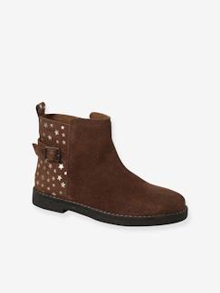 Calçado-Calçado menina (23-38)-Botins-Botas em pele estampada às estrelas, para menina