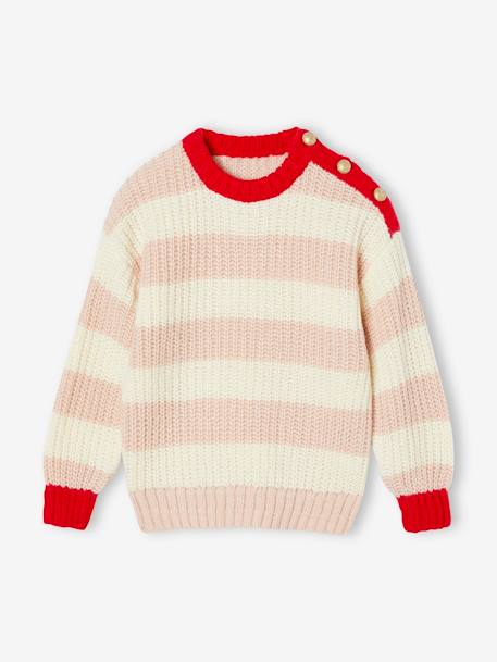 Camisola às riscas matchy-matchy, para menina, coleção cápsula família riscas rosa 