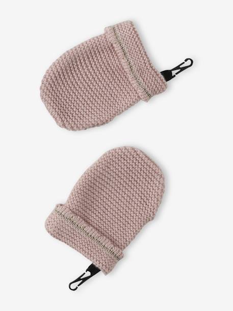 Conjunto de Natal com gorro + gola snood + luvas, para bebé menina rosado 