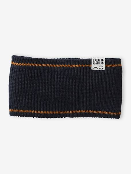 Conjunto gorro, gola snood e luvas, 2/3 anos azul medio 