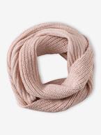 Conjunto gorro e gola snood, para menina rosa-pálido 